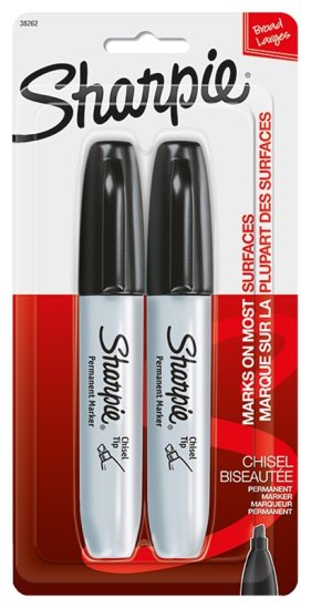 (image for) Sharpie 38262PP Permanent Marker, Chisel Lead/Tip, Large Lead/Tip, Black Lead/Tip