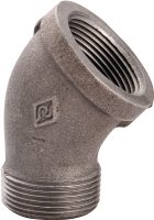 (image for) ProSource B121 25 Street Pipe Elbow, 1 in, FIP x MIP, 45 deg Angle, Malleable Iron, SCH 40 Schedule, 300 psi Pressure