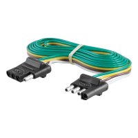 (image for) Curt 58051 Flat Connector Plug and Socket, 4-Way, For: Vehicles and Trailers with 2-Wire Systems