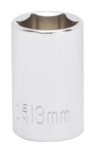 (image for) Vulcan MT6499214 Drive Socket, 13 mm Socket, 3/8 in Drive, 6-Point, Chrome Vanadium Steel, Chrome