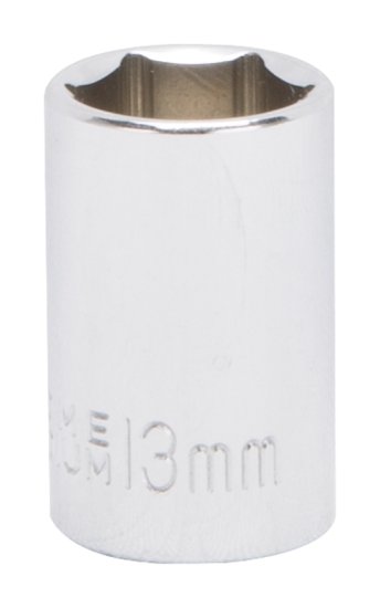 (image for) Vulcan MT6499214 Drive Socket, 13 mm Socket, 3/8 in Drive, 6-Point, Chrome Vanadium Steel, Chrome