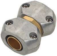 (image for) Landscapers Select GC535 Hose Mender, 5/8 to 3/4 in, Brass and zinc, Brass and Silver
