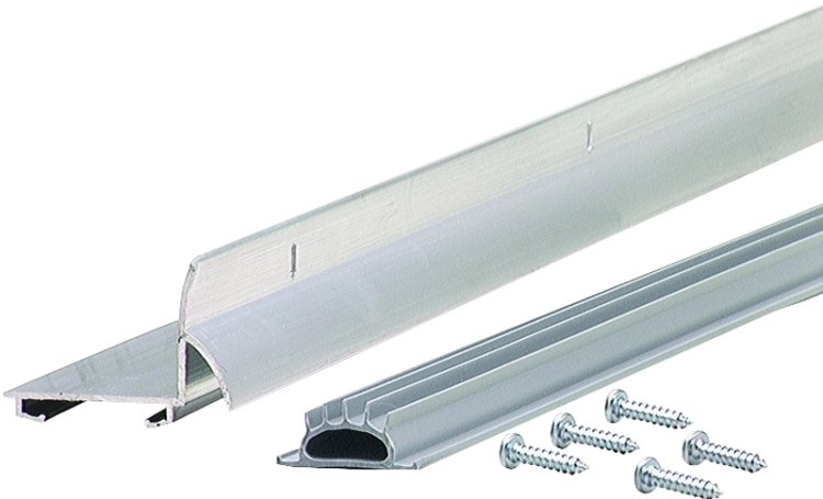 (image for) M-D 06015 Door Bottom with Drip Cap, Silver, 36 in L, 1-3/8 in W, 1-3/32 in H, Aluminum