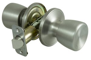 (image for) ProSource TS630BRA4V Passage Knob, Metal, Stainless Steel, 2-3/8 to 2-3/4 in Backset, 1-3/8 to 1-3/4 in Thick Door