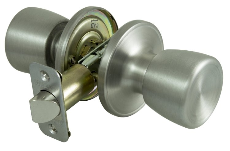 (image for) ProSource TS630BRA4V Passage Knob, Metal, Stainless Steel, 2-3/8 to 2-3/4 in Backset, 1-3/8 to 1-3/4 in Thick Door