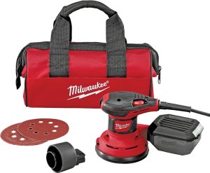 (image for) Milwaukee 6034-21 Random Orbit Palm Sander, 3 A, 5 in Pad/Disc