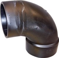 (image for) Canplas 102452LBC Sanitary Street Pipe Elbow, 2 in, Spigot x Hub, 90 deg Angle, ABS, Black