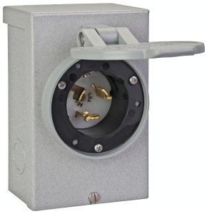 (image for) Reliance Controls PB50 Power Inlet Box, 50 A, 125/250 V, Gray