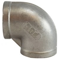 (image for) Anderson Metals 62102B Pipe Elbow, 3/8 in, Threaded, 90 deg Angle, 304 Stainless Steel, 150 psi Pressure