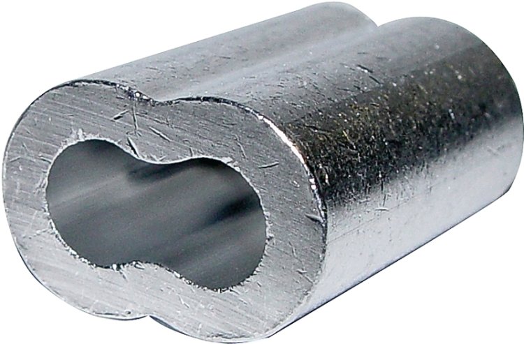 (image for) Koch 077210 Extruded Cable Ferrule, 1/4 in Dia Cable, 1-1/8 in L, Aluminum