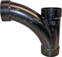 (image for) Canplas 104303BC Combination Tee Pipe Wye, 3 in, Hub, ABS, Black