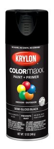 (image for) Krylon K05579007 Enamel Spray Paint, 12 oz Can, 25 sq-ft Coverage Area, Acrylic Base, Semi-Gloss, Black