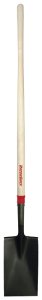 (image for) Razor-Back 46200 Border Spade, 7.06 in W Blade, 14 ga, Steel Blade, Hardwood Handle, 48 in L Handle