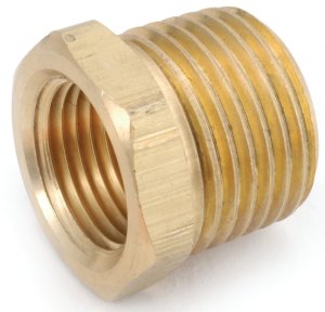 (image for) Anderson Metals 756110-0804 Hex Pipe Bushing, 1/2-14 x 1/4-18 in, MNPT x FNPT, 1000 psi Pressure