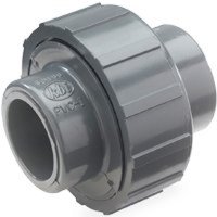(image for) Smith-Cooper 8122 Series 02938122L Pipe Union, 1-1/4 in, Slip, PVC, Gray, SCH 80 Schedule, 100 psi Pressure