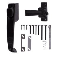 (image for) ProSource 47020-U-PS Pushbutton Latch, Zinc, Black, 5/8 to 1-1/2 in Thick Door, 5/8 in Backset, 5-7/8 in Lever/Knob