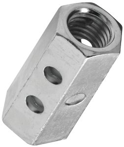 (image for) National Hardware 4003BC Series N182-709 Coupler, UNC Coarse Thread, 1/2-13 Thread, Steel, Zinc