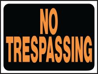 (image for) Hy-Ko Hy-Glo Series 3014 Identification Sign, 8-1/2 x 12 in Dimensions, Rectangular, NO TRESPASSING, Black Background
