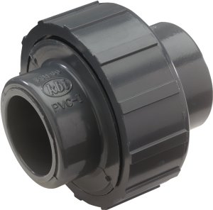 (image for) B & K 164-607 Pipe Union, 1-1/2 in, Solvent Weld, PVC, Gray, SCH 80 Schedule, 150 psi Pressure