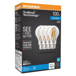 (image for) Sylvania 40875 Natural LED Bulb, General Purpose, 1600 Lumens, 15 W, A21 Lamp, 100 W Equivalent, E26 Lamp Base, Dimmable