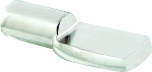 (image for) Prime-Line U 10166 Shelf Support Peg, Utility Hook, Specifications: 5 mm Dia x 5/16 in L Pin, Wall Mount, Nickel, 25 lb