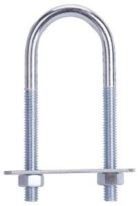 (image for) ProSource LR363 U-Bolt, 5/16 in Thread, 2-3/8 in L Thread, Steel, Zinc