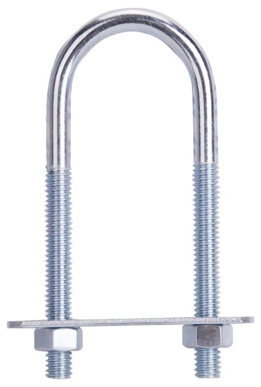 (image for) ProSource LR363 U-Bolt, 5/16 in Thread, 2-3/8 in L Thread, Steel, Zinc