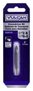 (image for) Vulcan 308801OR Double-Ended Screwdriver Bit, Hex Shank, S2 Chrome Molybdenum Steel