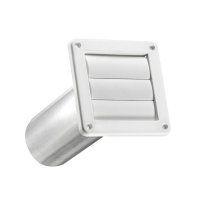 (image for) Lambro 267WS Louvered Vent, 5.44 in Dia, 10.63 in L, Plastic, White, Wall Installation