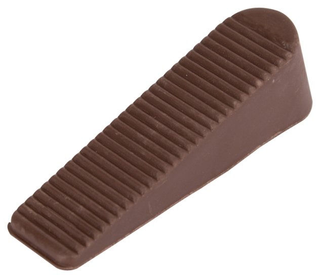(image for) ProSource FE-50924-PS Door Stop, 1 in W x 4 in L x-1/4 in H Projection, Rubber, Brown