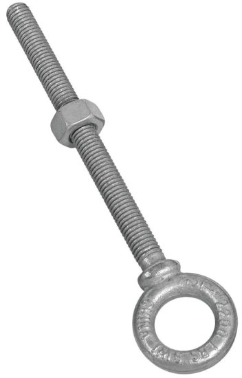 (image for) National Hardware N245-167 Eye Bolt, 1/2-13 Thread, 5-7/8 in L Thread, 1 in ID x 1-3/4 in OD Dia Eye, 6 in L Shank
