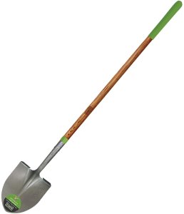 (image for) Ames 2535600 Shovel, 8-3/4 in W Blade, Steel Blade, Hardwood Handle, Long Handle, 48 in L Handle