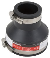 (image for) ProSource FC56-315 Coupling, 3 x 1-1/2 in, Cast Iron, Plastic and Steel Drain Pipes, PVC, Black