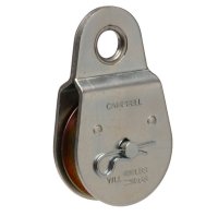 (image for) Campbell T7550402 Pulley, Fixed Eye, Single Sheave, 3/8 in Rope, 480 lb Working Load, 2 in Sheave, Zinc