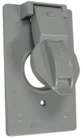 (image for) Hubbell 5155-5 Cover, 1-13/32 in Dia, 4-9/16 in L, 2-13/16 in W, Metal, Gray, Powder-Coated