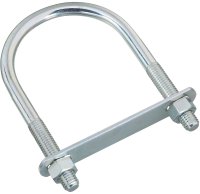(image for) National Hardware N347-815 U-Bolt, 6 in L Inside, 3-1/2 in W Inside, 1/2-13 Thread, 2-1/2 in L Thread, Steel, Zinc