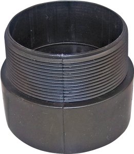 (image for) Canplas 102871BC Pipe Adapter, 1-1/2 in, MNPT x Hub, ABS, Black, SCH 40 Schedule