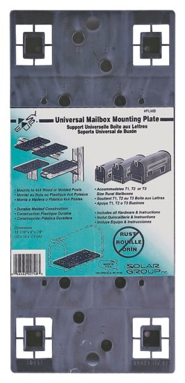 (image for) Gibraltar Mailboxes PLMB0060 Universal Mailbox Mounting Board, Plastic, Black