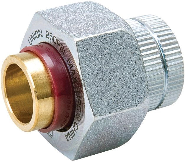 (image for) B & K 168-003NL Pipe Union, 1/2 in, FIP x Sweat, Brass, 250 psi Pressure