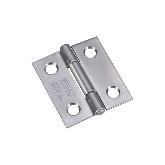 (image for) National Hardware N348-979 Narrow Hinge, 1-3/8 in L x 1-1/2 in W Dimensions, 0.106 in Dia Pin