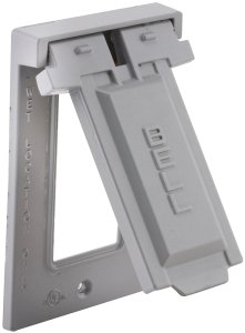 (image for) Hubbell 5103-5 Cover, 4-9/16 in L, 2-13/16 in W, Metal, Gray, Powder-Coated