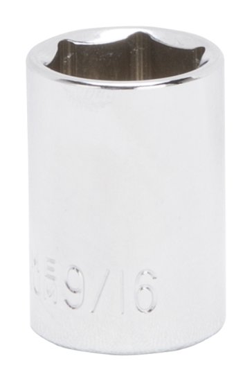 (image for) Vulcan MT6494496 Drive Socket, 9/16 in Socket, 3/8 in Drive, 6-Point, Chrome Vanadium Steel, Chrome