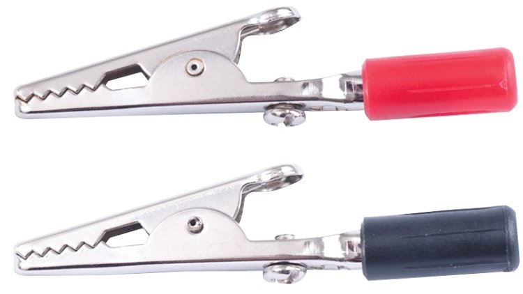 (image for) Gardner Bender 14-077 Alligator Clip, 7/16 in Jaw Opening, 22 to 14 AWG Wire, Black/Red