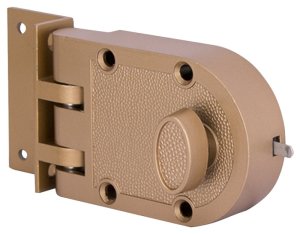 (image for) ProSource 6296404-PS Jimmy Proof Lock, Keyed Different Key, Brass, Brass, Kwikset Keyway, 1-2-3/8 in Thick Door