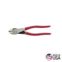 (image for) Klein Tools D228-8 Diagonal Cutting Plier, 8-1/16 in OAL, 1-3/16 in Cutting Capacity, Red Handle, Pistol-Grip Handle