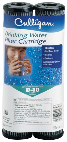 (image for) Culligan D-10A Drinking Water Filter, 5 um Filter, Carbon Impregnated Cellulose Filter Media
