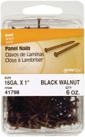 (image for) Hillman 41798 Panel Nail, 1 in L, Steel, Panel Head, Ring Shank, Walnut, 6 oz