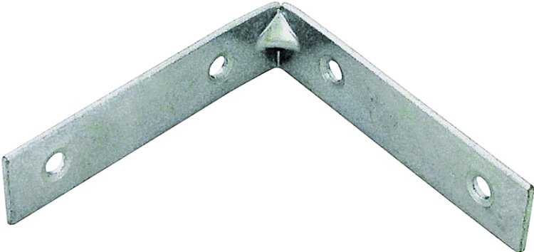 (image for) ProSource CB-Z08-013L Corner Brace, 8 in L, 8 in W, 1-1/8 in H, Steel, Zinc-Plated, 5 mm Thick Material