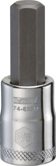 (image for) DEWALT DWMT74623OSP Fractional Hex Bit Socket, 3/8 in Tip, 3/8 in Drive, Polished Chrome Vanadium, 1-31/32 in OAL