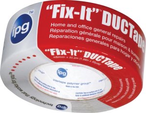 (image for) IPG 6900 Duct Tape, 55 yd L, 1.88 in W, Poly-Coated Cloth Backing, Silver